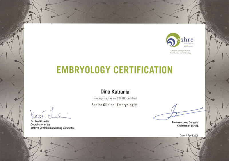 eshre certificate