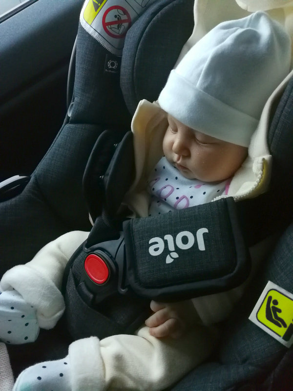 IVF baby maedchen im auto