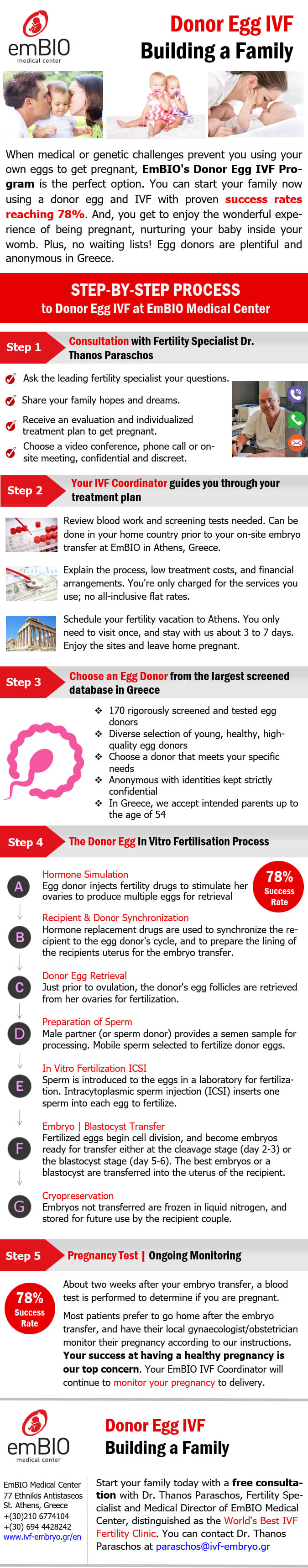 مخطط إنفوجرافيك لبويضات المتبرعة في التلقيح الإصطناعي - donor egg ivf infographic