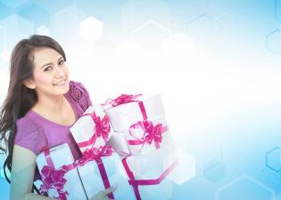 Women Holding Gifts Box
