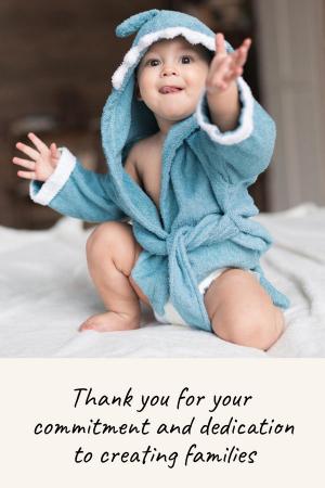 thankyou card from the parents of a baby boy conceived with IVF