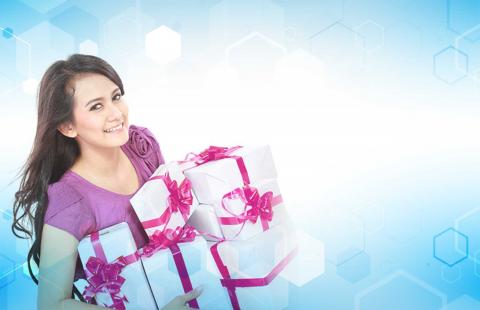 Women Holding Gifts Box